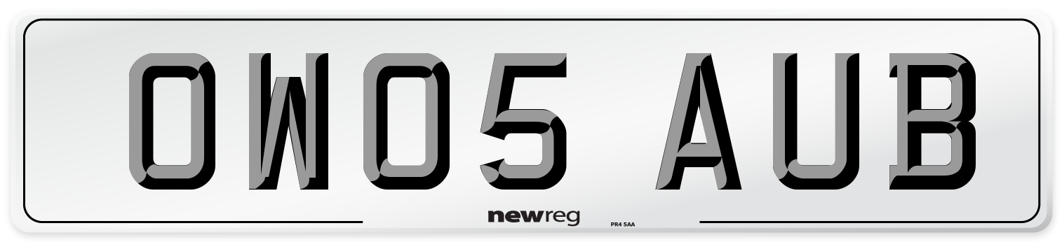 OW05 AUB Number Plate from New Reg